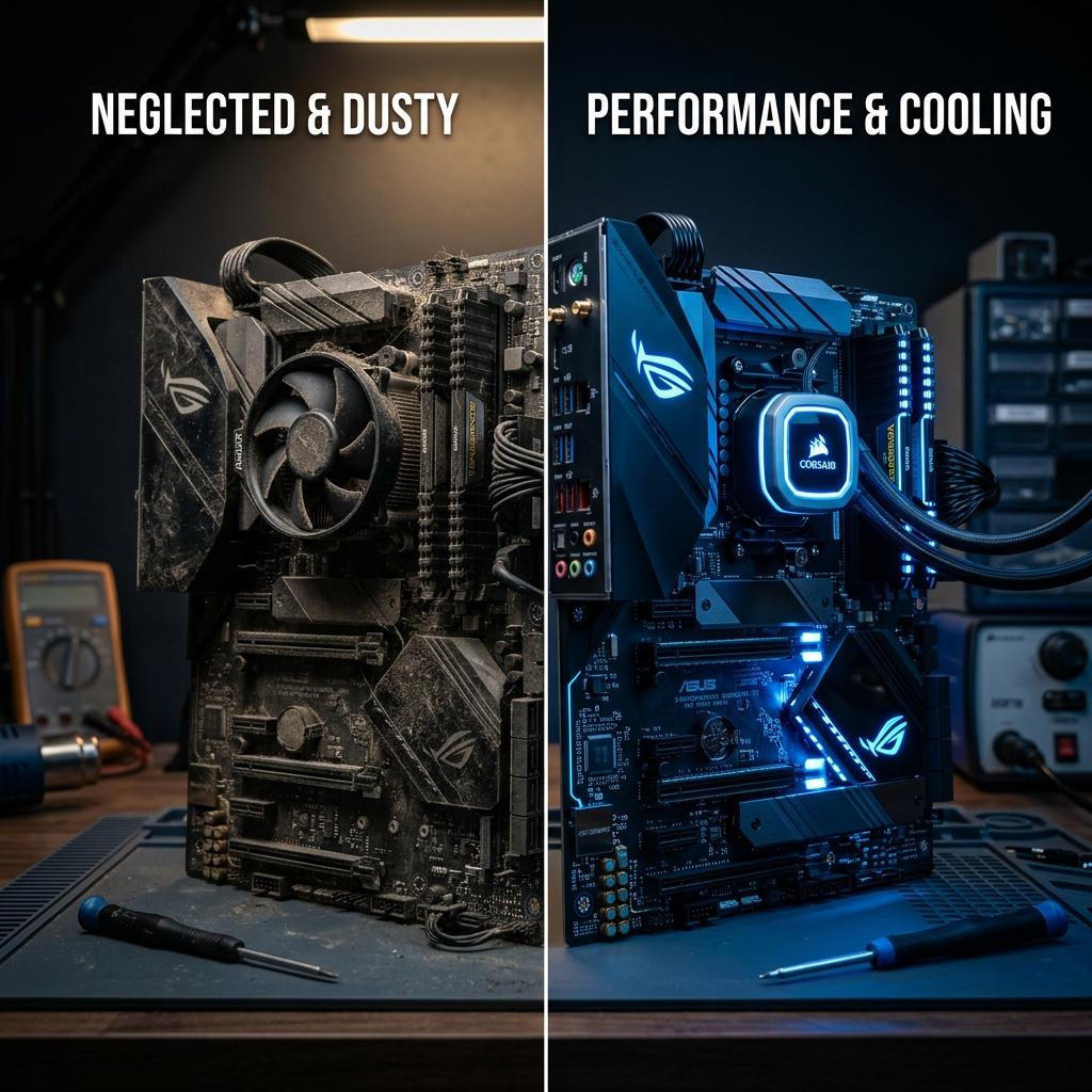 Placa Mãe e Refrigeração Limpa